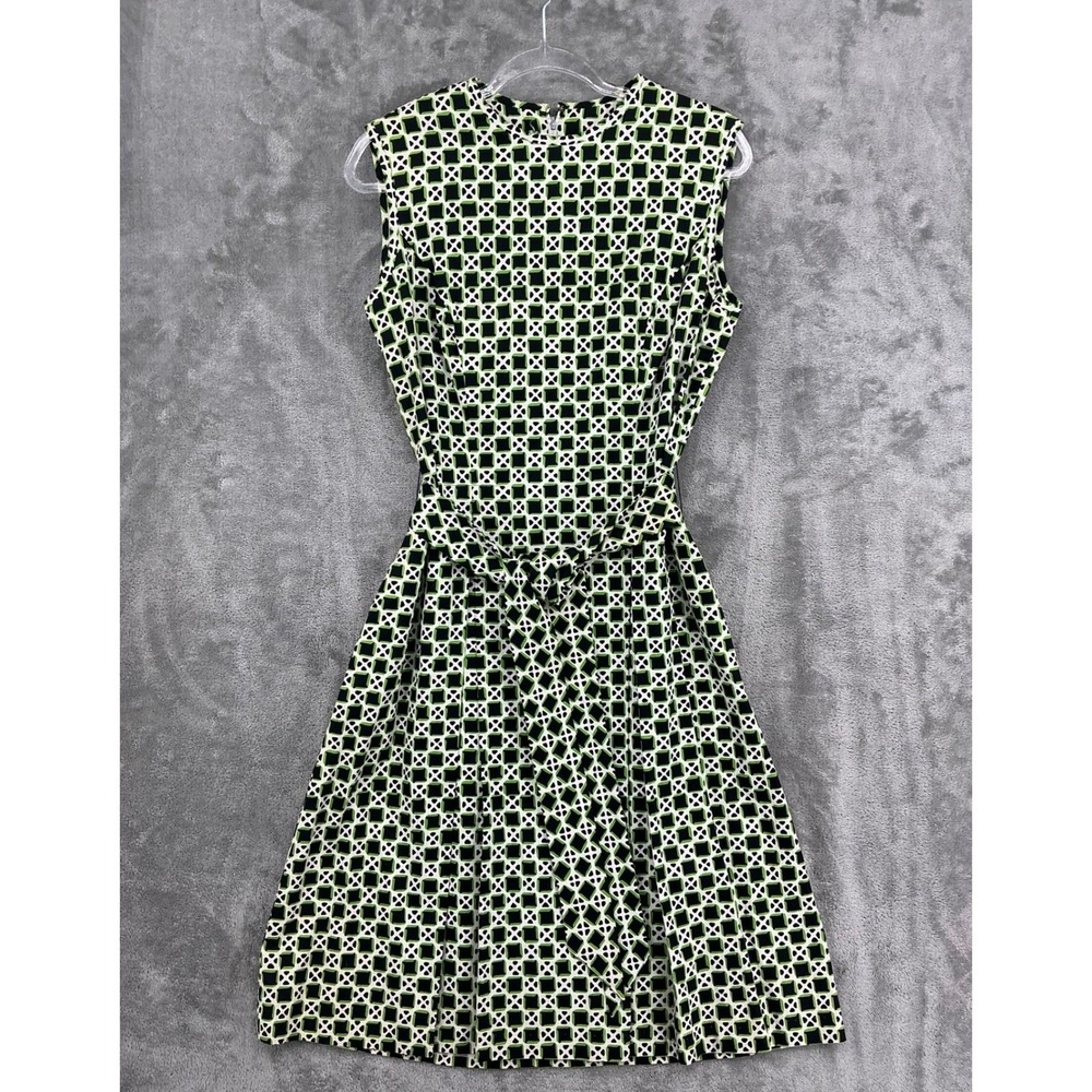 True Vintage McMullen Dress Womens Large 60s 70s Mod Era Belted Midi Kelly Green